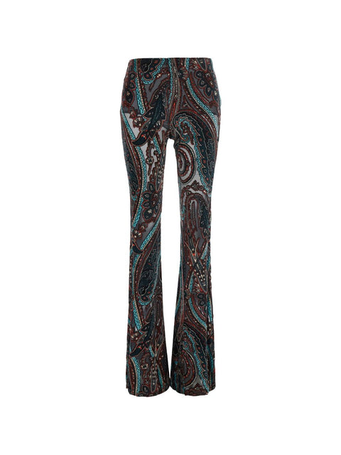 Etro Printed flared trousers
