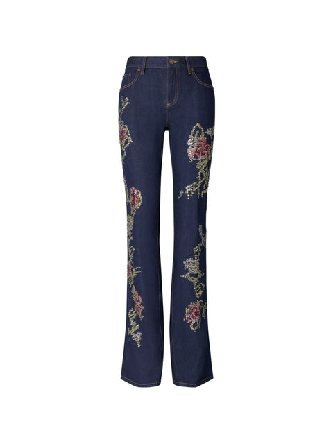 Tory Burch Embroidered Denim Jeans