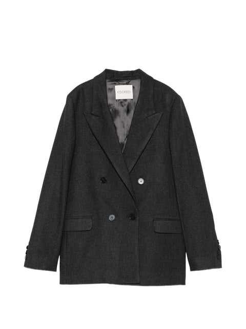 Closed Double-Breasted Blazer Jacket