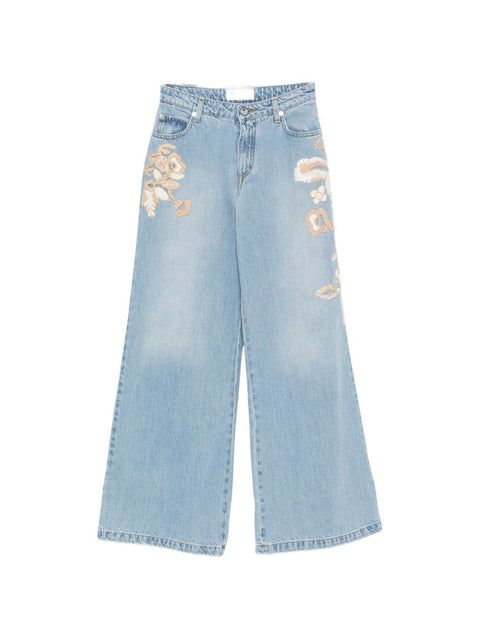 Ermanno Firenze Embroidered Denim Jeans