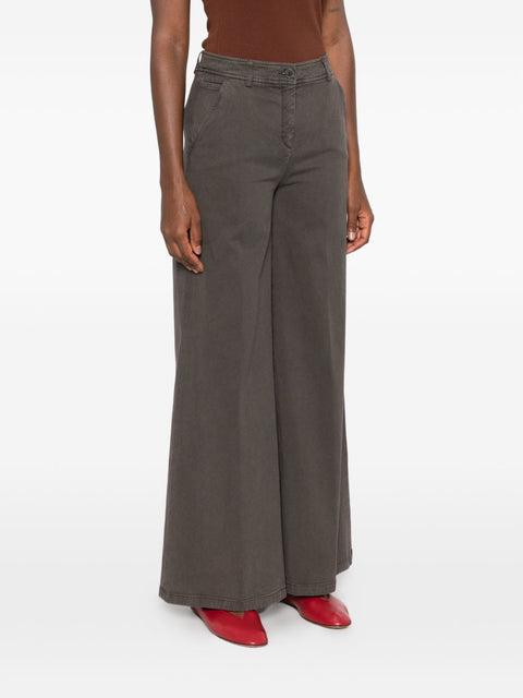 Via Masini 80 Cotton Wide-Leg Trousers