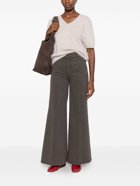 Via Masini 80 Cotton Wide-Leg Trousers