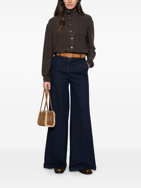 Via Masini 80 Denim Wide-Leg Trousers