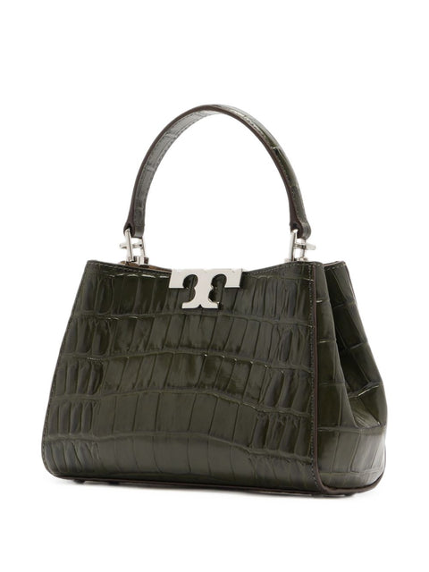 Tory Burch Eleanor Mini Croc-Embossed Leather Satchel