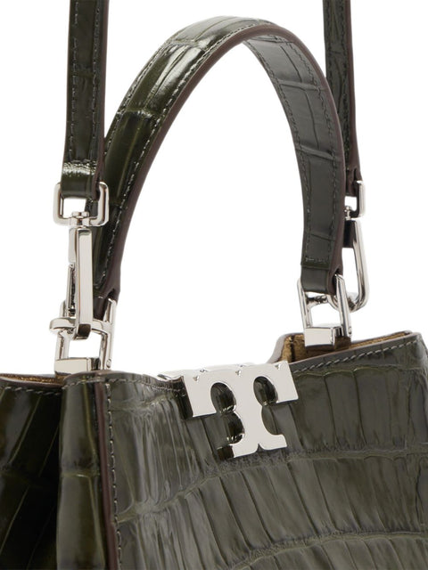 Tory Burch Eleanor Mini Croc-Embossed Leather Satchel