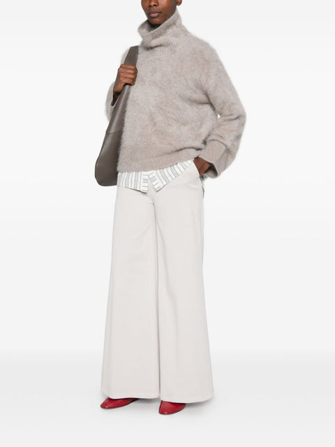 Via Masini 80 Cotton Wide-Leg Trousers