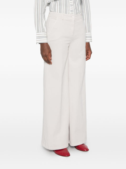 Via Masini 80 Cotton Wide-Leg Trousers