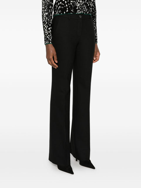 Via Masini 80 Wool Flared Leg Trousers