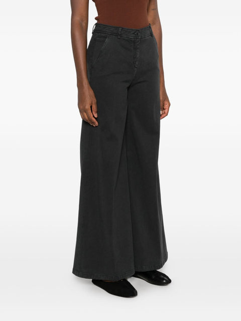 Via Masini 80 Cotton Wide-Leg Trousers