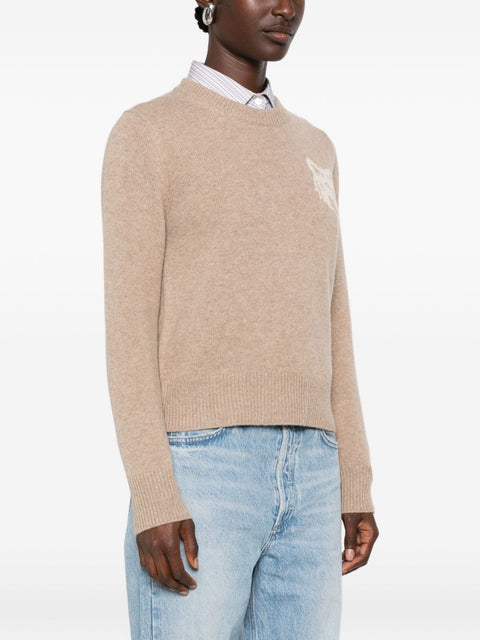 Maison Kitsuné Maison Kitsune Fox Head Wool Crewneck Jumper