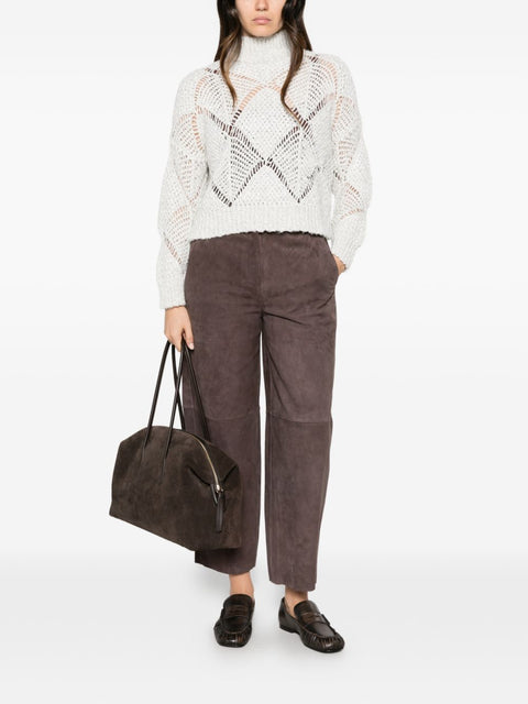 Via Masini 80 Panelled Wide-Leg Trousers