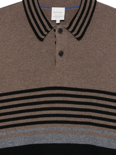 Paul Smith Striped Knit Polo Shirt