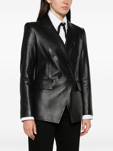 Emporio Armani Leather Blazer Jacket