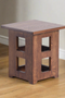 Mission Solid Oak Square End Table with Cut Outs - Walnut (W1)