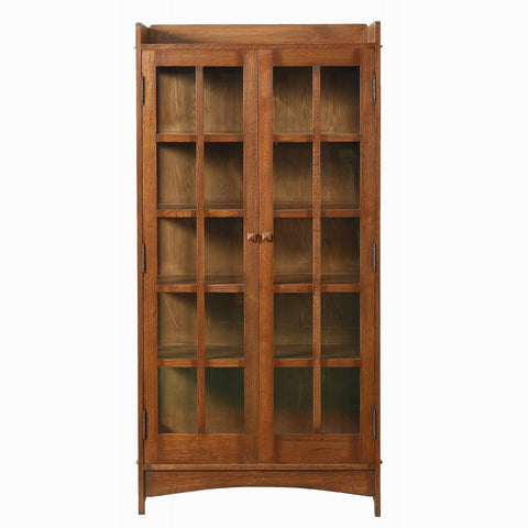 Mission Oak Display China Cabinet / Bookcase - Walnut - 39"W