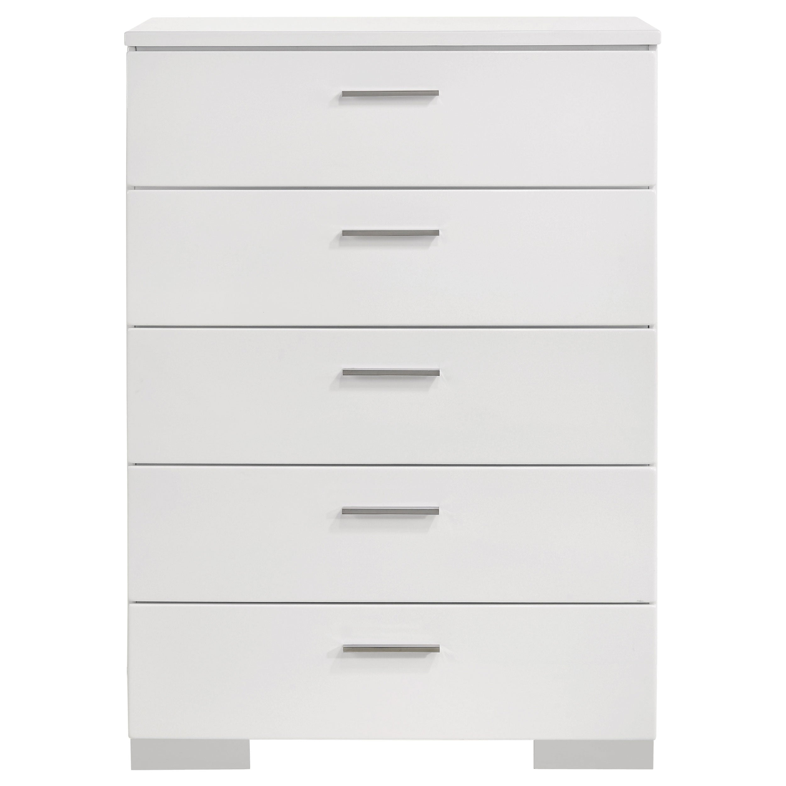 Felicity 5-piece California King Bedroom Set White Gloss