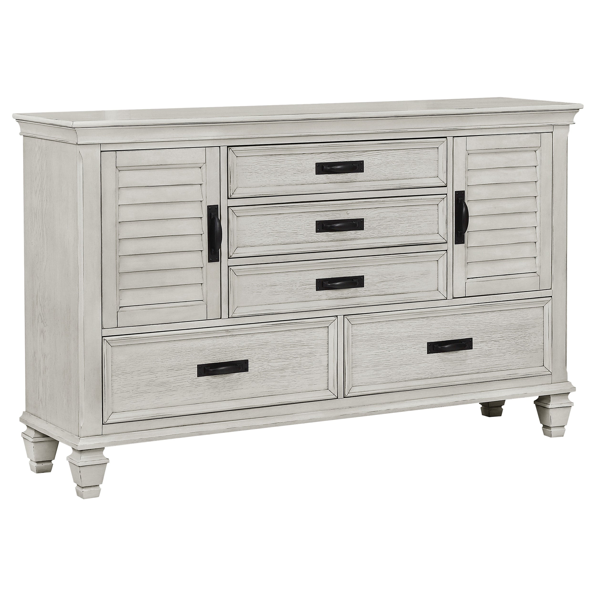 Franco 4-piece Queen Bedroom Set Distressed White