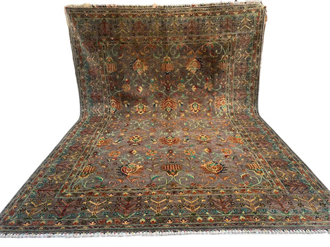 Hand-Knotted Sultanabad Vegetable-Dyed Wool Rug, 8' 5" x 11' 8"
