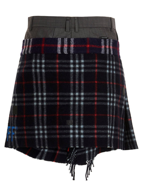 1/Off Check Scarf Reworked Skirt