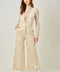 Embroidered Corduroy Jumpsuit - Washed Almond