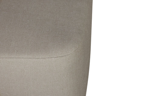 Eclipse Outdoor Solid Teak Wood Ottoman Natural Look - Gray Fabric