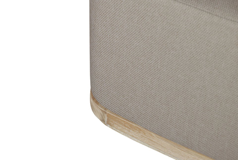 Eclipse Outdoor Solid Teak Wood Ottoman Natural Look - Gray Fabric