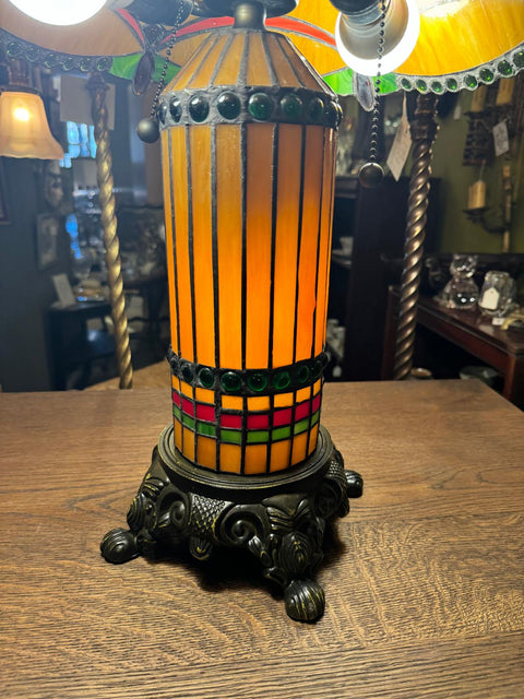 Tiffany Mission Style Stained Glass Table Lamp