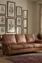 English Rolled Arm Sofa - Bark Brown Leather