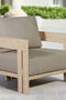 Paradiso Outdoor Solid Teak Wood Chair Natural Look - Gray Fabric