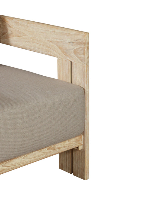 Paradiso Outdoor Solid Teak Wood Chair Natural Look - Gray Fabric