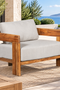 Paradiso Outdoor Solid Teak Wood Chair - Grey fabric
