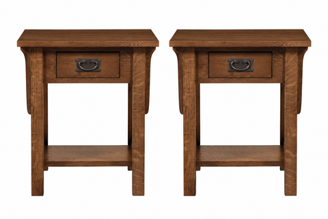 Mission Quarter Sawn Oak 1-Drawer Crofter End Table