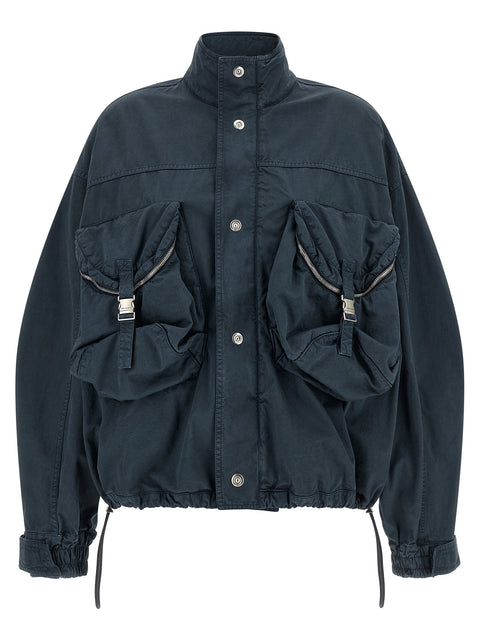 The Attico Blue Utility Bomber Jacket