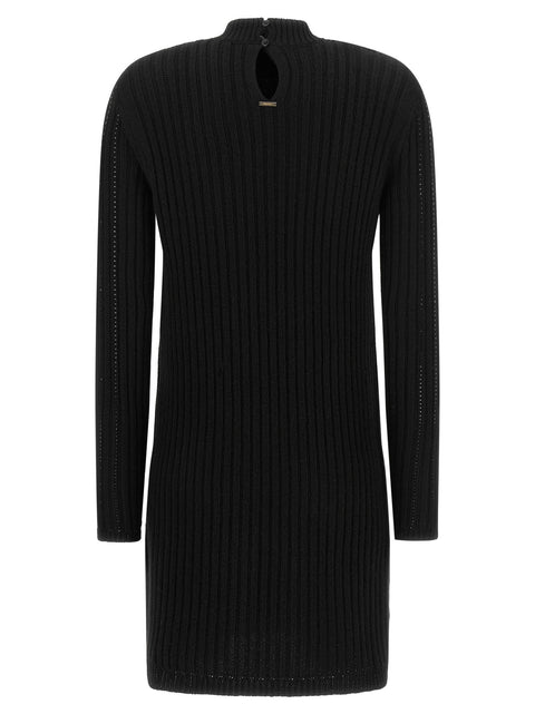 Twin Set Ribbed Dress With Rhinestones