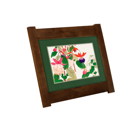 Arts & Crafts Mission Oak Framed Art with Vibrant Fuchsia Walnut finish