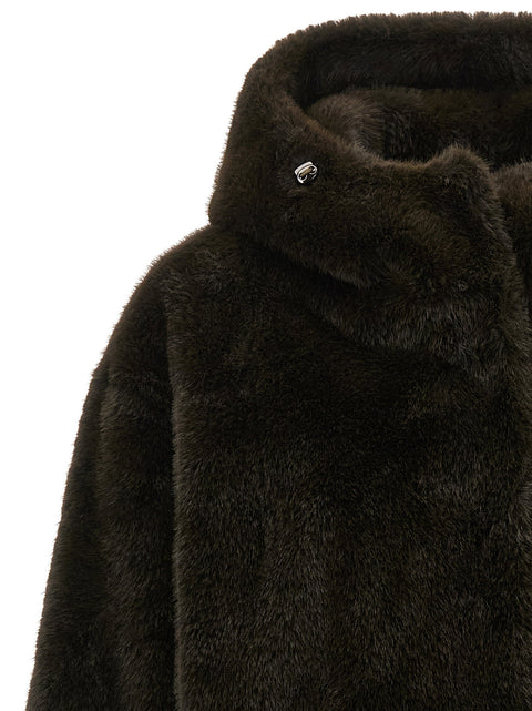 Lou Andrea Eco-fur Hooded Jacket