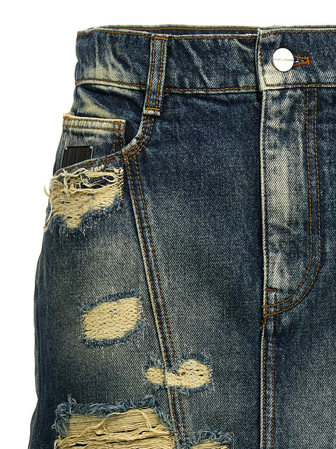 Marc Jacobs The Rip And Repair Straight Jean Skirt