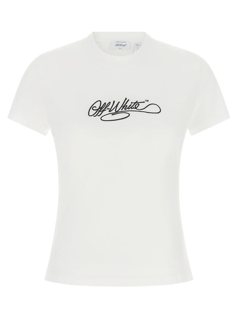 Off White Logo Embroidery T-shirt