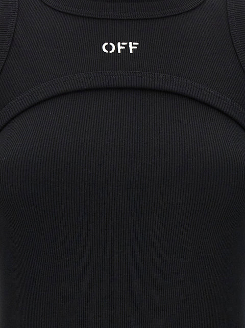 Off White Off Stamp Rib Dress