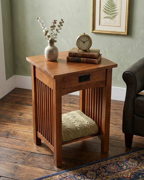 Mission 1 Drawer Spindle End Table (Pre-Order Micheal's Cherry Only)