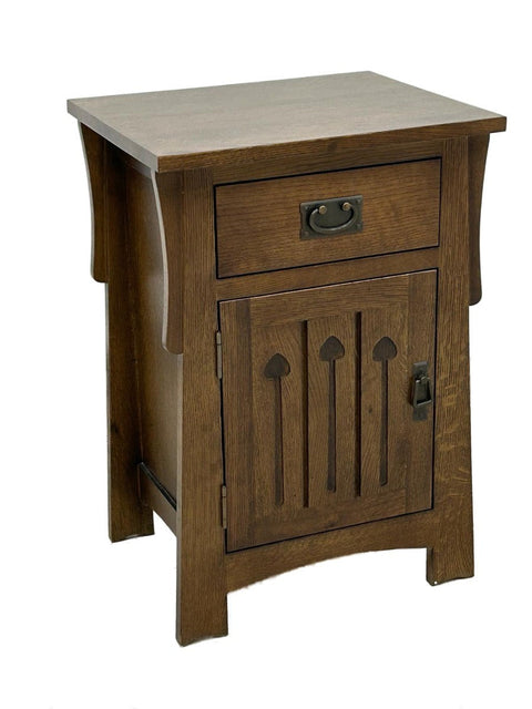 Mission Style Solid Quarter Sawn Oak Keyhole Nightstand