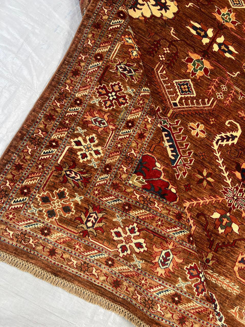 Hand-Knotted Agra Vegetable-Dyed Wool Rug, 8' 2" x 10' 0"