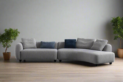 Luna Collection Modern Sectional Fabric Sofa – 154"