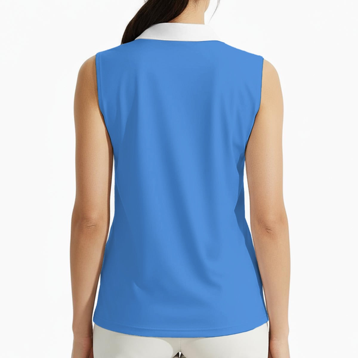 All-Over Print Women's High-Elastic Sleeveless Polo Shirt