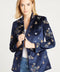 Velvet Blazer In Navy X Speck Embroidery
