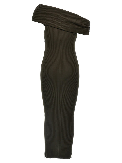 Courreges Twist Rib Knit Long Dress
