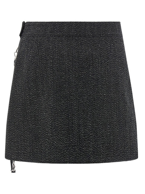 Courreges Zipped Caviar Mini Skirt