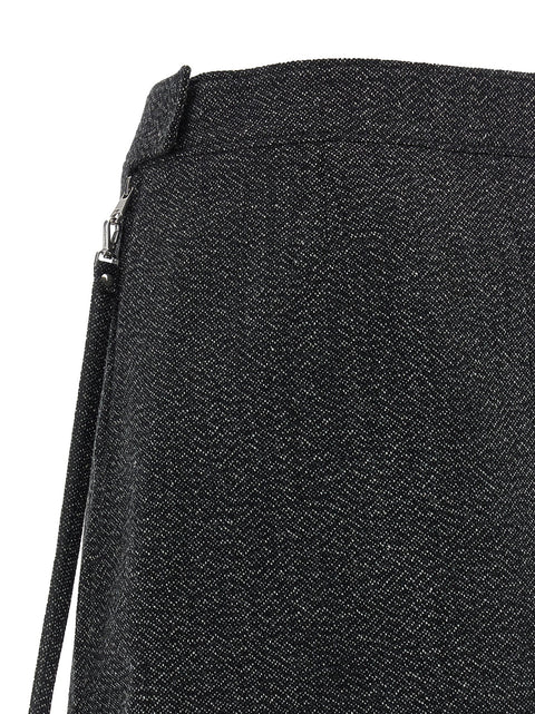 Courreges Zipped Caviar Mini Skirt