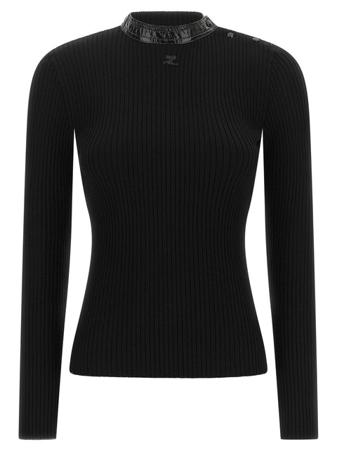 Courreges Vinyl Collar Sweater