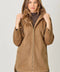 Hoodie Zip-Up Coat - Camel